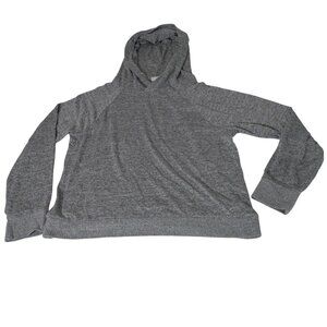 Gap Space Dye Grey Raglan Pullover Hoodie Shirt Women Size M Long Sleeve